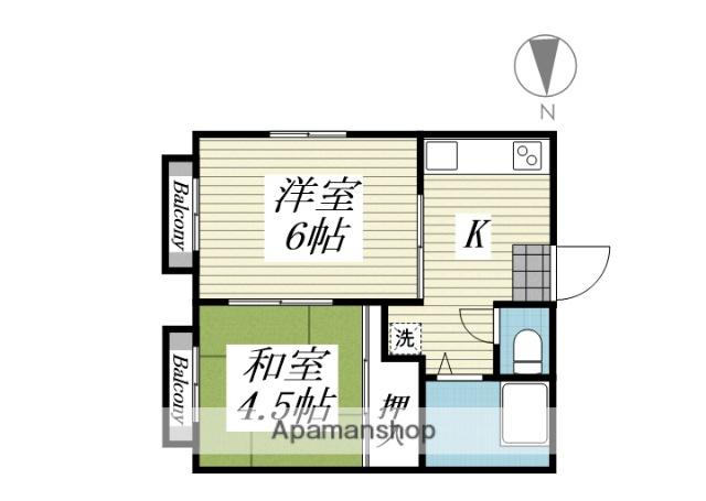 ヴィラK&M(2K/2階)の間取り写真