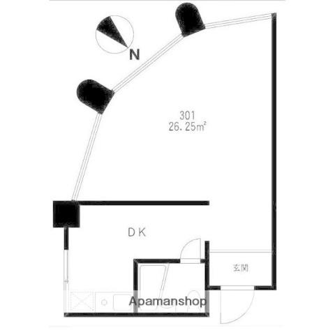 森島ビル2(ワンルーム/3階)の間取り写真