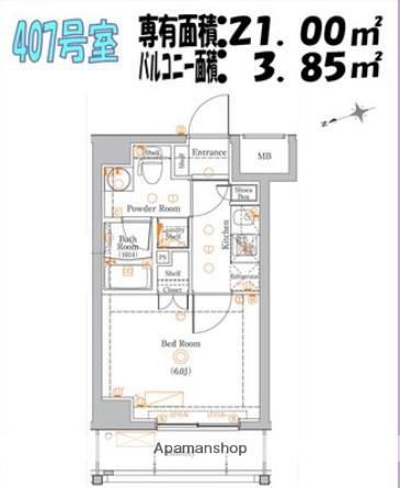 AZEST蒲田南(1K/4階)の間取り写真