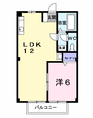 ローズコート(1LDK/2階)の間取り写真