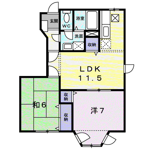 コーポ中谷戸Ⅴ(2LDK/1階)の間取り写真