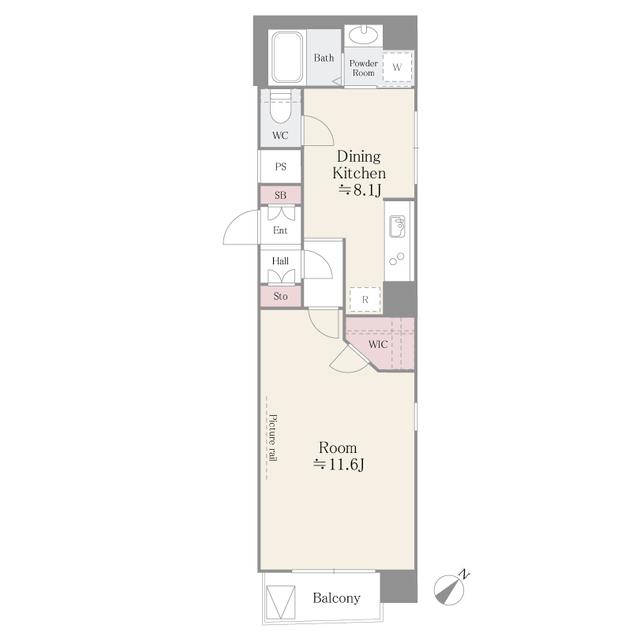 アルテーヌ新横浜(1DK/10階)の間取り写真