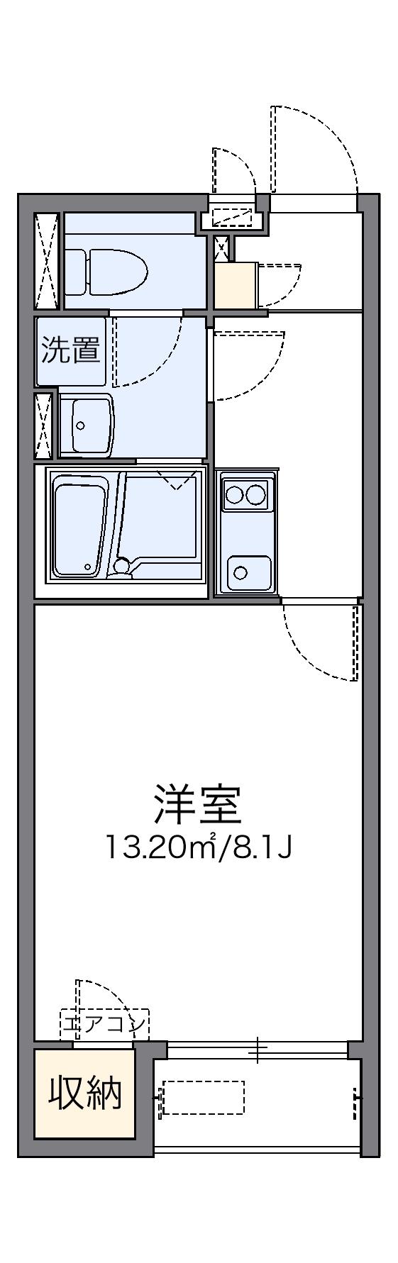 レオネクストパレス湘南菱沼Ⅰ(1K/2階)の間取り写真