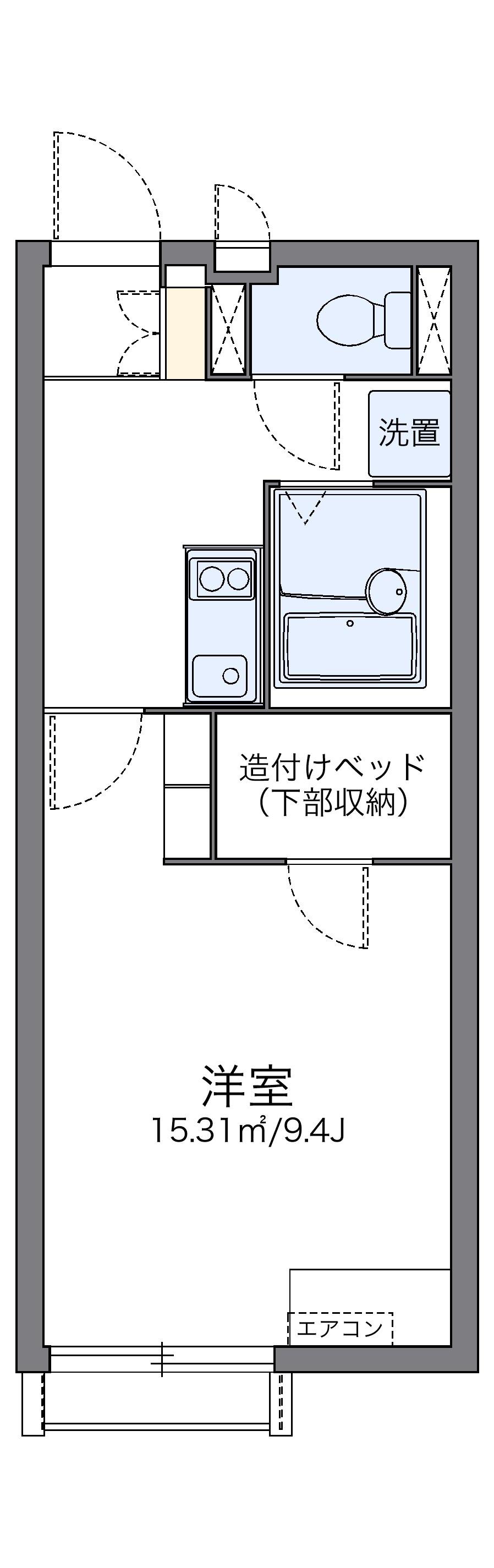 レオネクスト鳶尾Ⅱ(1K/1階)の間取り写真