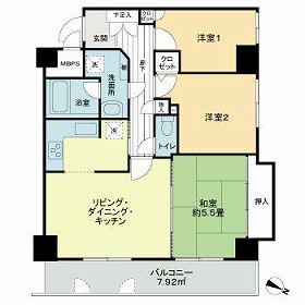 ベイシティコート横浜(3LDK/8階)の間取り写真