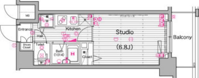 グランドガーラ横濱山下町(1K/6階)の間取り写真