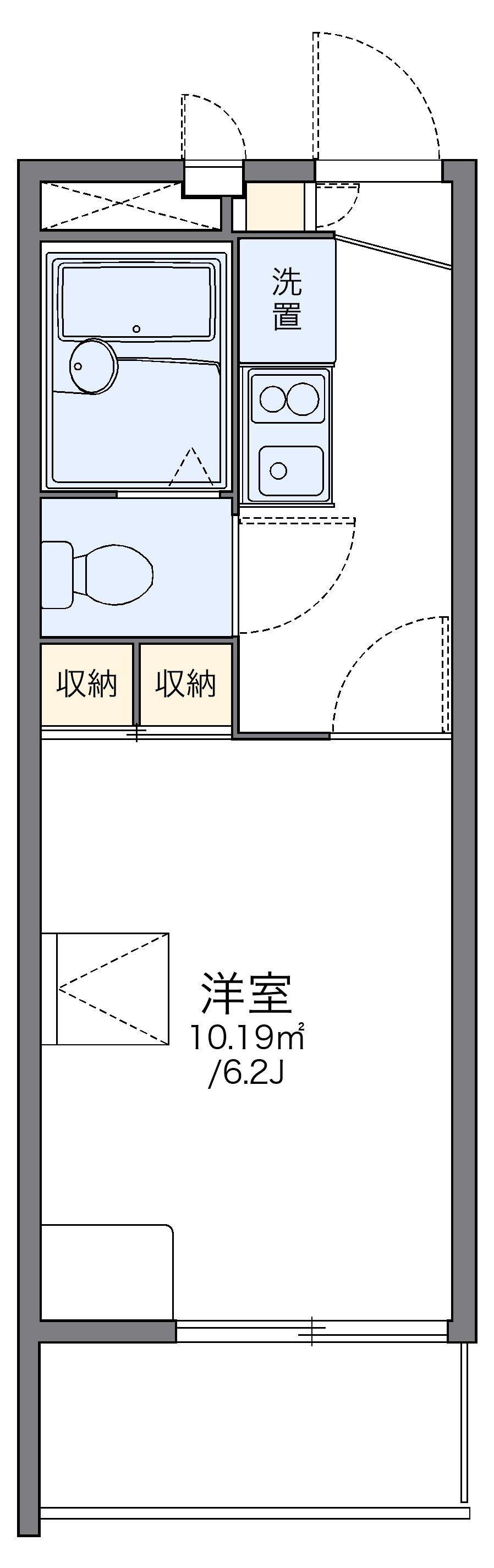 レオパレスKJ(1K/3階)の間取り写真