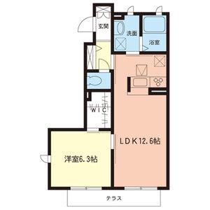 ディアコート(1LDK/1階)の間取り写真