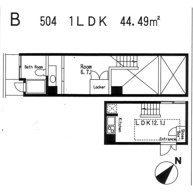 A.CUBE(1LDK/5階)の間取り写真