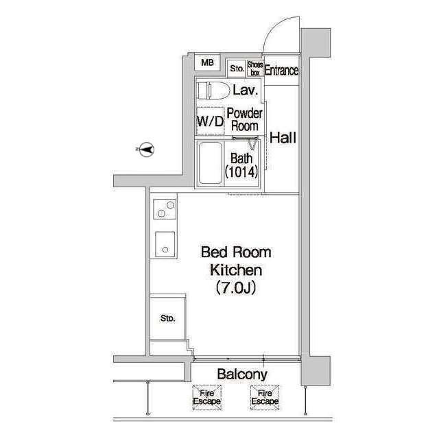 コンフォリア大森トロワ(ワンルーム/2階)の間取り写真