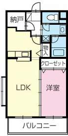 プリマベーラI(1LDK/2階)の間取り写真