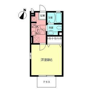 プランドール(1K/1階)の間取り写真