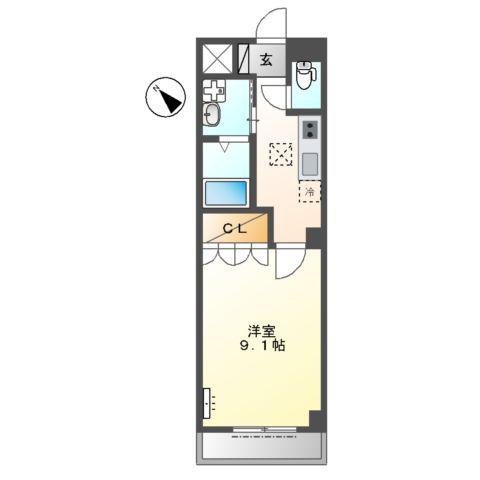 サニーメゾン安浦(1K/1階)の間取り写真