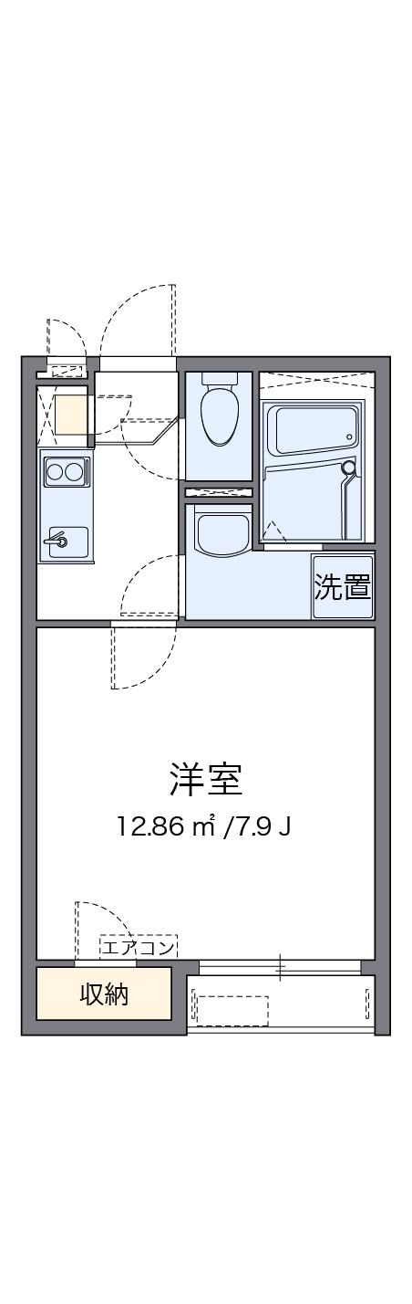 クレイノ湘南美住町(1K/2階)の間取り写真