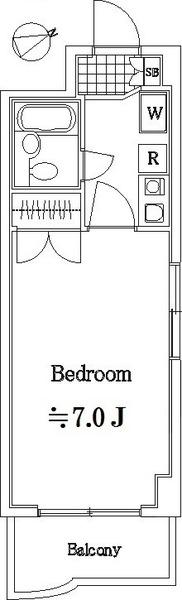 シーガル鶴見(1K/1階)の間取り写真