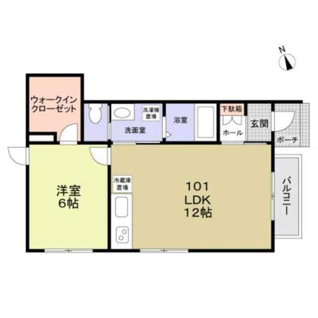 FOREST MAISON ルミエール(1LDK/1階)の間取り写真