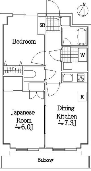 コスモ横浜大通公園(2DK/3階)の間取り写真