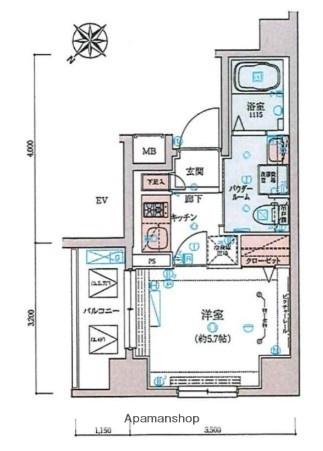 リヴシティ横濱蒔田ステーションアリーナ(1K/2階)の間取り写真