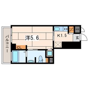 横浜翠葉BUILDING1(1K/5階)の間取り写真