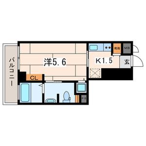 横浜翠葉BUILDING1(1K/8階)の間取り写真