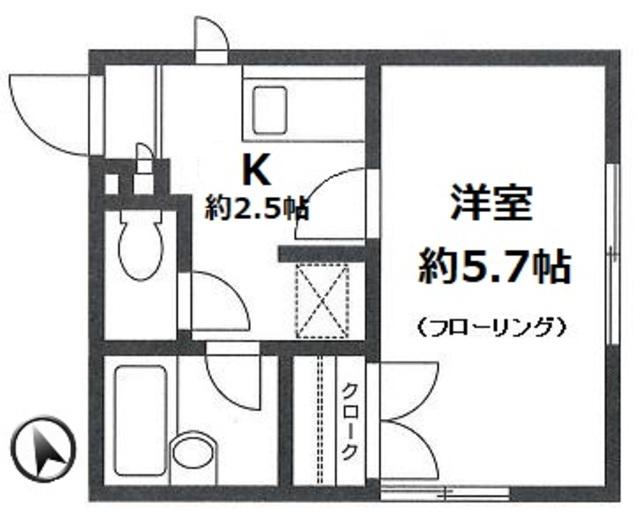 コンフォート綱島(1K/1階)の間取り写真