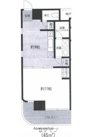 カーザ・ペルラ(1LDK/7階)の間取り写真