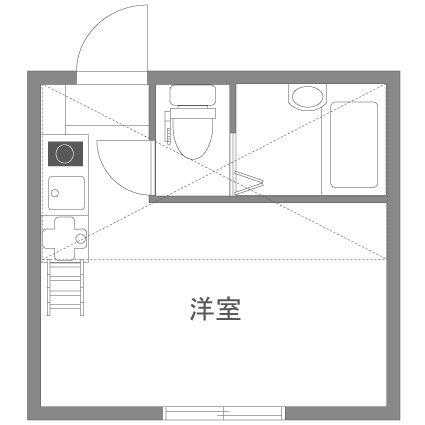 ユナイト横須賀グレゴリーの杜(ワンルーム/1階)の間取り写真