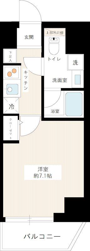 スパシエ ソリデ 横浜鶴見(1K/9階)の間取り写真