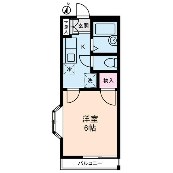 アリス生田(1K/1階)の間取り写真