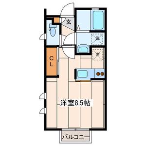 パイニーハウス(1K/1階)の間取り写真