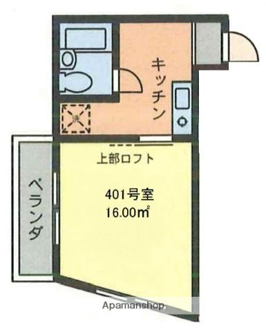 ヒルズスタイル(1K/4階)の間取り写真