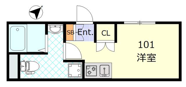 サザンゲート蒲田(ワンルーム/1階)の間取り写真