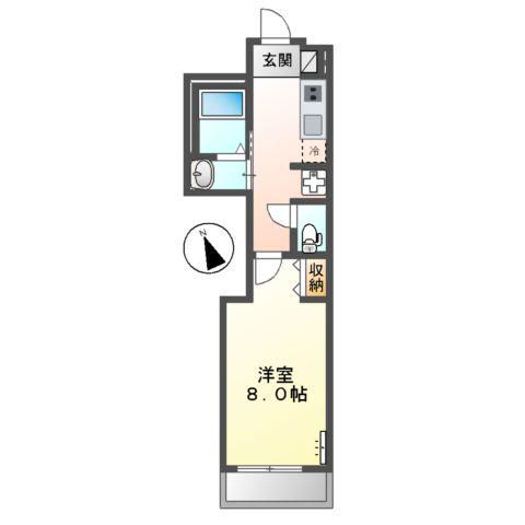 湘南エクセレントⅢ(1K/3階)の間取り写真