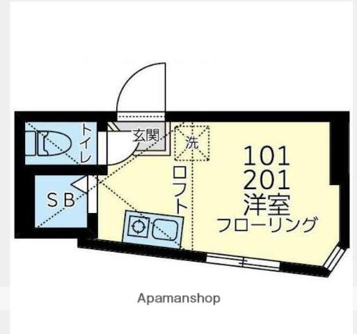 ユナイト江川マークトウェイン(ワンルーム/1階)の間取り写真