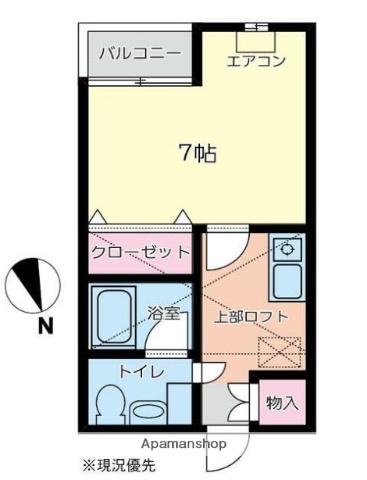 リヴェールⅢ(1K/2階)の間取り写真