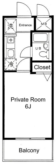 グレース野川(1K/2階)の間取り写真