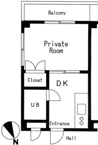 サンパレス(1K/1階)の間取り写真