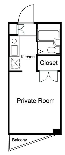 テラスフローラル(1K/3階)の間取り写真