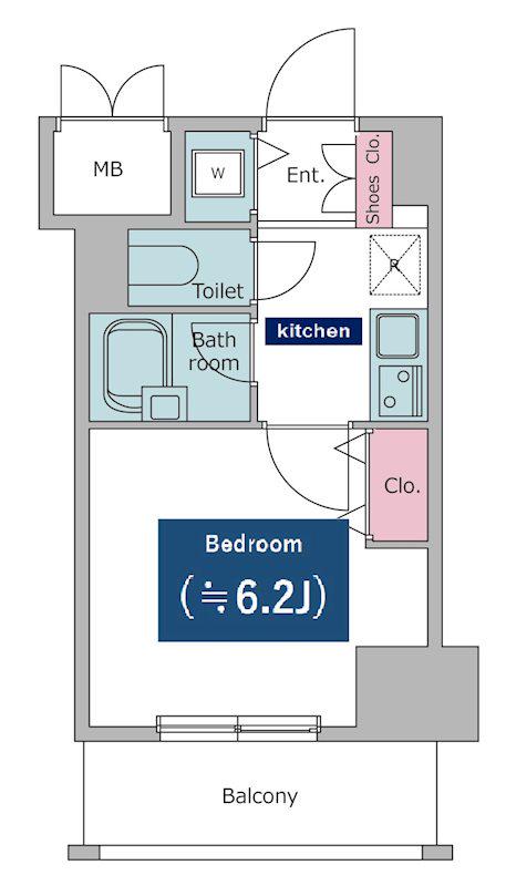 レジディア東品川(ワンルーム/9階)の間取り写真