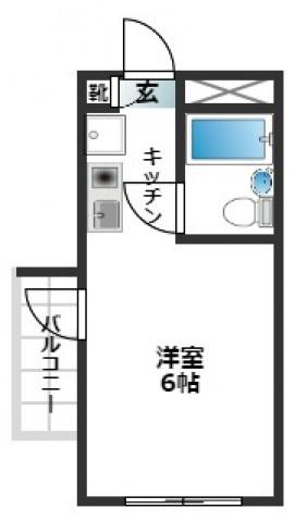 スカイコート西横浜第6(ワンルーム/7階)の間取り写真