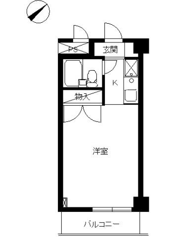 スカイコート生麦(ワンルーム/9階)の間取り写真