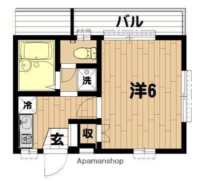 リバティー白楽(1K/2階)の間取り写真