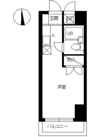 スカイコート保土ケ谷(ワンルーム/3階)の間取り写真