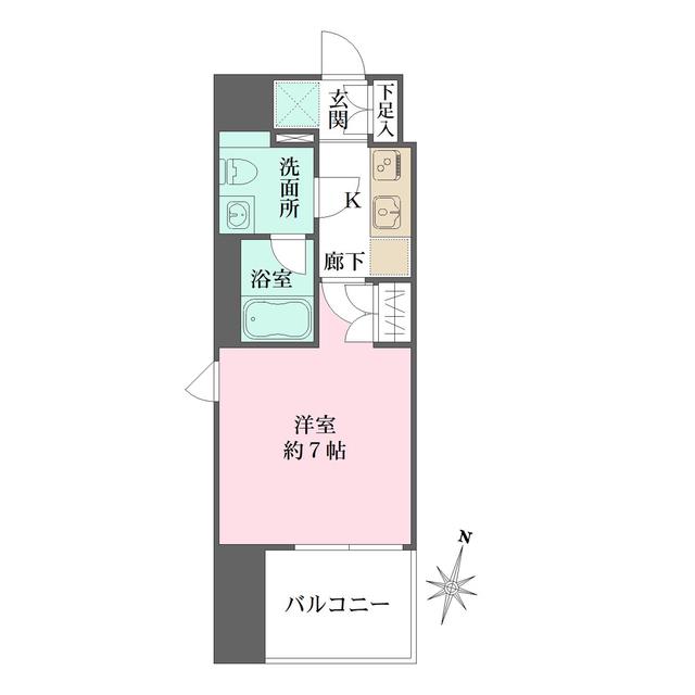 ベルフェリーク横濱山下町(1K/8階)の間取り写真