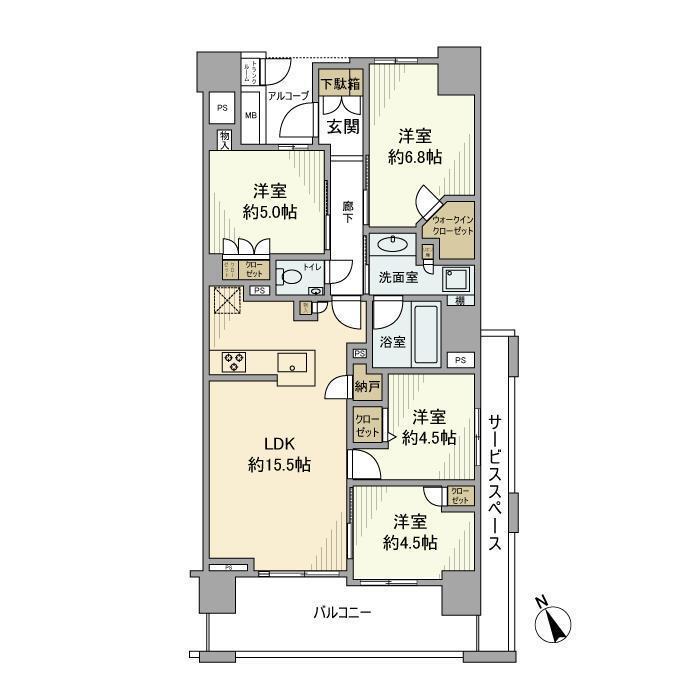 プラウドシティ日吉レジデンス2(4LDK/18階)の間取り写真