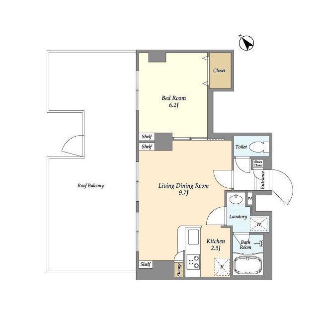 アルファコート東六郷(1LDK/5階)の間取り写真