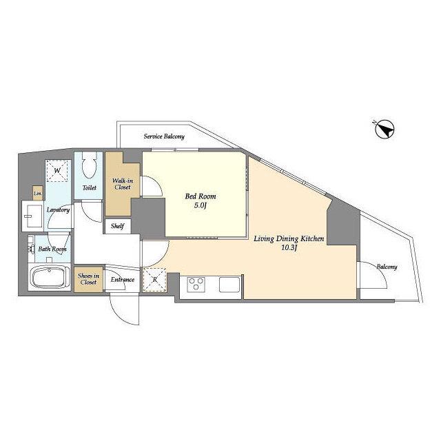 プライマル戸越銀座(1LDK/3階)の間取り写真