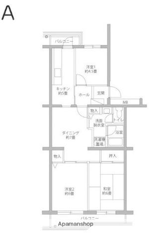 シーブリーズ金沢(3DK/3階)の間取り写真