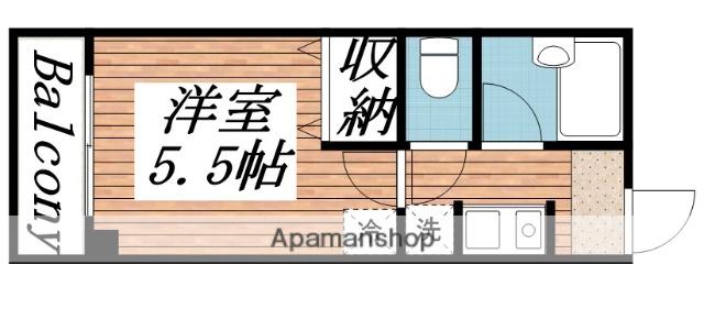 タミーハイツ本厚木(1K/5階)の間取り写真