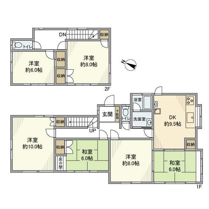 湘南新宿ライン宇須 北鎌倉駅 徒歩14分 2階建 築52年(6DK)の間取り写真